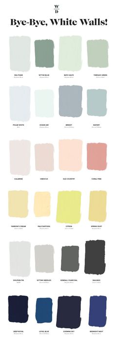 the different shades of paint that are used for walls