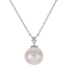 Sterling Silver 11-12mm Cultured Pearl and Created Sapphire Necklace A birthday. A graduation. An anniversary. Just because. The perfect present for special days (or for any day), this classic pearl and created sapphire pendant boasts timeless charm that always delights. Wonderful for a favorite person or for you.                   Necklace approx. 18"L      Drop approx. 1/2"L x 3/8"W     Stamped .925 sterling silver; polished finish      Cable-link chain: lobster-claw clasp    Stone Information Brilliant Cut Akoya Pearl Round Necklace, Akoya Pearl Necklace With Brilliant Cut, Brilliant Cut Akoya Pearl Necklace, Timeless Pearl Necklace With Pearl Charm For Formal Occasions, Classic Akoya Pearl Necklace For Gift, Timeless Pearl Charm Necklace For Formal Occasions, Pearl White Timeless Necklace For Anniversary, Timeless Formal Pearl Necklace With Pearl Charm, Timeless Formal Pearl Necklace With Charm