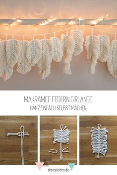 the instructions for how to make yarn garlands