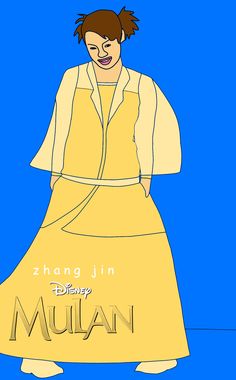 the character from mulan is wearing a yellow dress