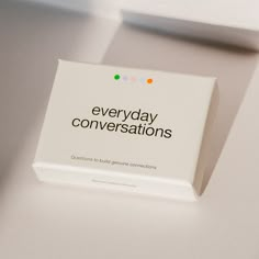 everyday-conversations-card-game Holistic Center, Conversation Cards, Relationship Lessons, Health Design, Question Cards, Packing Design, Web App Design, Shop Decoration, App Design