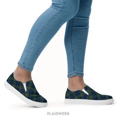 Women's canvas slip on shoes in the family tartan of Clan MacLaren; from The MacLaren Collection at Plaidwerx. Men's shoes also available. Tartan Shoes, Canvas Slip On Shoes, Women's Slip On Shoes, Waist Bag