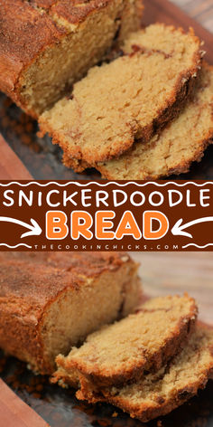 This Snickerdoodle Bread is an easy quick bread that is awesome for your Fall breakfast ideas. It's a simple bread recipe that only requires a few ingredients. With its cinnamon sugar throughout and a crispy cinnamon sugar crust, this bread can be enjoyed especially as holiday brunch food! Cinnamon Sugar Quick Bread, Snickerdoodle Bread Mini Loaves, Snicker Doodle Bread, Snickerdoodle Bread Easy, Spice Bread Easy, Snickerdoodle Loaf Bread, Flavored Breads Recipes, Snickerdoodle Quick Bread, Sugar Cookie Bread Recipe