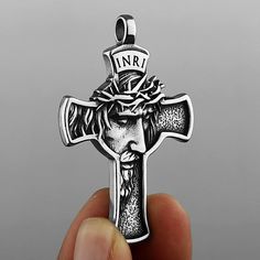 Jesus Christ Face Crucifix Cross Pendant Necklace Christian Jewelry Mens Womens | eBay Jesus Sketch, Jesus Christ Face, Reference Board, Jewelry Mens, Jesus Painting, Jesus Cross, Amulet Necklace, Christian Jewelry, Mens Pendant