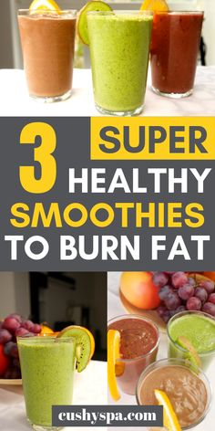 Super Healthy Smoothies, Smoothies Vegan, Super Smoothies, Smoothie Detox, Fat Burning Smoothies, Detox Drinks Recipes, Healthy Detox, Natural Detox