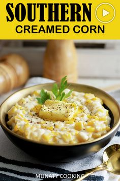 a bowl filled with macaroni and cheese on top of a table