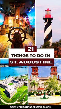 21 things to do in St. Augustine with image of Castillo de San Marcos, St. Augustine Lighthouse, Lightner Museum. Saint Augustine Beach, Florida Travel Guide, Florida Christmas, Palm Coast, State Of Florida