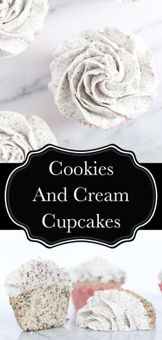 cookies and cream cupcakes with white frosting