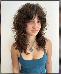 Longer Shag Haircut, Shag Hairstyles Wavy Hair, Fun Curly Haircut, Medium Length Curly Shag, Shag Haircut Wavy, Shag Wavy Hair, Rockstar Shag, Curly Jellyfish Haircut