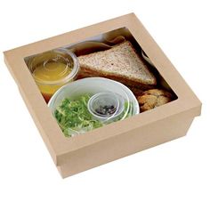 an open cardboard box with some food in it