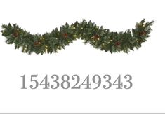 a christmas garland with pine cones and lights is shown in the bottom half of this image