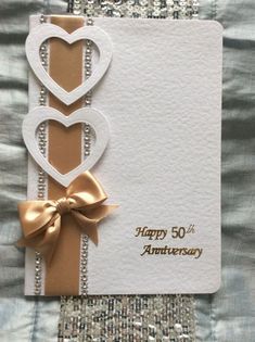 #event planning, #party ideas 50th Wedding Anniversary Cards, Wedding Anniversary Cards Handmade, Simple Paper Craft, Anniversary Cards For Couple, Craft For Beginners, Flower Snowflake, 50th Anniversary Cards, Handmade Greeting Card Designs, Cards Anniversary