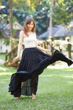 ♥ Women black maxi skirt - Flowy Long Halloween Dress - Soft Comfy Plus Size Long Ruffle Skirt Women - Boho Cotton Skirts Fall clothes women This long cotton ruffle maxi skirts are handmade in Northern Thailand, Chiangmai. Two size's available and they fits most. Skirt are same size just different length. Skirt have elastic waist and it's great choice for outdoor and indoor clothing, festival wear, summer, beach or just relaxation. Lannaclothesdesign products are uniquely designed and latest fashion trends. You can choose from many different colors. We use high quality sewing methods which give all our garments greater durability. ☛Product Name: FLOWY MAXI SKIRT DRESS ☛ Product Type: Handmade ☛ Material: Cotton ☛ Stuff: Soft Fabric ☛ Color: Black ☛ Quantity: One ☛ Durable: Yes ☛ Lightweigh Black Full-length Flowy Skirt, Black Full-length Lined Maxi Skirt, Black Flowy Lined Skirt, Flowy Black Flared Skirt, Flowy Black Bohemian Maxi Skirt, Black Flowy Flared Skirt, Black Flowy Maxi Skirt For Party, Bohemian Black Flowy Maxi Skirt, Bohemian Black Maxi Skirt