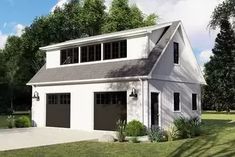 2-Car New American Garage Plan with Flexible Loft Upstairs - 135025GRA | Architectural Designs - House Plans Detached Garage With Loft, Loft Dormer, Loft Upstairs, American Garage, Garage Plans With Loft, Garage Designs, Open Loft, Garage Loft, Shed Dormer