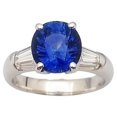 Blue Sapphire Diamond Ring, Blue Sapphire Diamond, Diamond Ring Settings, Sapphire Jewelry, Solitaire Ring, Diamond White, Ring Set, Ring Sets, Blue Sapphire