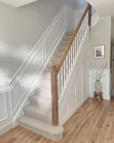 the stairs in this house have been painted white