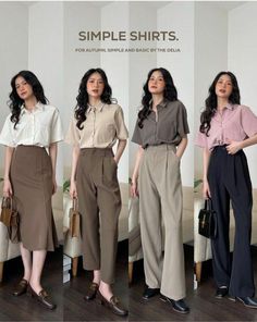 Formal For Women Classy, Trousers Outfit For Women Casual, Aesthetic Office Outfits Women, Ootd Kantor Casual, Formal Simple Outfit, Office Ootd Work Outfits, Korean Teacher Outfits, Simple Formal Outfits, Trouser Outfit Ideas Women