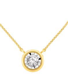 in stock Bezel Diamond Necklace, Gold Diamond Necklace With Bezel Setting For Gift, Luxury 14k Gold Necklace With Bezel Setting, 14k Yellow Gold Diamond Necklace With Bezel Setting, Gold Diamond Necklace With Smooth Bezel For Gift, Gold Diamond Necklace With Smooth Bezel, Elegant Pendant, Bezel Pendant, Jewelry Repair