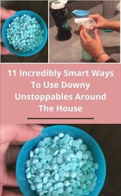 the instructions for how to use smart phones and tablets around the house with text overlay that reads, 11 incredibly smart ways to use downy unstoables around the house