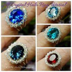 Crystal Halo Ring Tutorial, Beginner Wire Wrap Ring Tutorial Wire Wrap Ring Tutorial, Crystal Bracelets Tutorial, Princess Diana Engagement Ring, Crystal Wire Wrapped Ring, Princess Diana Ring, Diana Ring, Wire Wrap Ring, Wire Craft, Jewelry Magazine