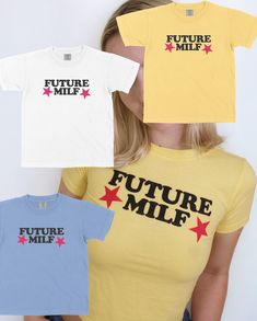 These baby tees fit true to size.  Depending on cup size you may want to size up due to the chest fitting tight (refer to sizing guide slide for more info) 100% combed ringspun cotton DTG printed design Aesthetic Crop Top, 90s Clothing, Baby Tees Y2k, Baby Tees, Baby Yellow, Gen Z, Y2k Aesthetic, Cup Size, Baby Tee