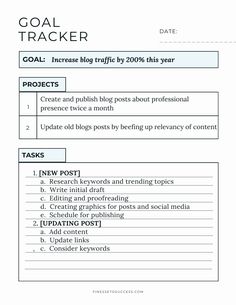 the goal tracker is shown in this document