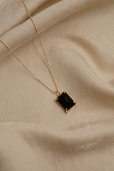 "Details: - 14K Gold Filled Ball chain - 18K Gold Filled Herringbone chain. Width: 4mm - Stone size: Approx. 10mm x 14mm - Stone material: Synthetic Black Onyx - Stone setting material: 18K Gold Plated over brass We have two necklace length options: 1. 14\" Snake/Herringbone Chain with 1\" extender (up to 15 inches) 16\" Ball chain with 1\" extender (up to 17 inches) 2. 16\" Snake/Herringbone Chain with 1\" extender (up to 17 inches) 18\" Ball chain with 1\" extender (up to 19 inches) Each item Black Stone Gold Necklace, Black Jewelry Necklace Gold, Gold Plated Necklace Set, Black Elegant Jewelry, Black And Gold Jewelry Aesthetic, Gold Jewelry Black Dress, Black Gemstone Jewelry, Gold Black Jewelry, Gold And Black Necklace