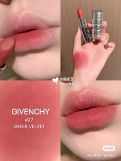 Lipsticks Colors, Givenchy Lipstick, Aesthetic Lipstick, 70s Makeup, Lip Tints, Eye Makeup Designs