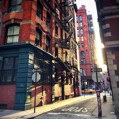 an old fire escape on the side of a building