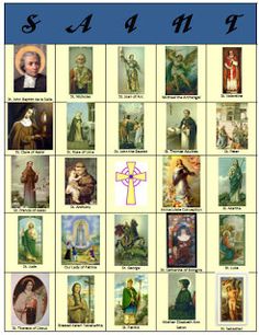 an image of the catholic saints in different styles and colors, including images of people