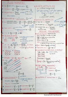 a piece of paper that has some writing on it with different types of numbers and symbols