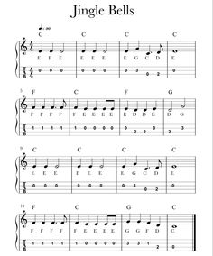 sheet music with the words jungle bells on it