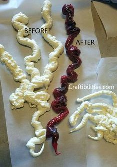 the process of making fake food that looks like worms