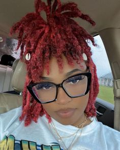 Female Dreads Hairstyles, Locs Colors, Red Locs, Locs Inspiration, Red Dreads, Loc Ideas, Hair Expo