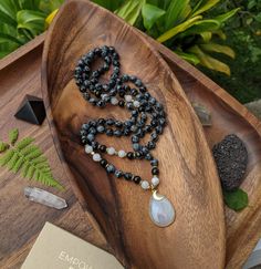 Empath Healing, Mala Bead Necklace, Necklace Moon, Body Healing, Snowflake Obsidian, Mala Necklace, Moon Goddess, Mala Beads, Black Tourmaline