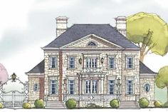 this is an artist's rendering of the front elevation of these victorian home plans