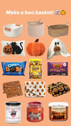 halloween treats and candy are arranged in the shape of a pumpkin, ghost, jack - o'- lantern, cat