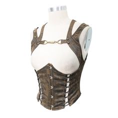 Coffee Steampunk Shapewear Sexy Women Lace Up Slim Waistcoats Steampunk Mode, Steampunk Outfits, Moda Steampunk, Corset Steampunk, Steampunk Vest, Mode Steampunk, Corset Vest, Steampunk Corset, Style Steampunk