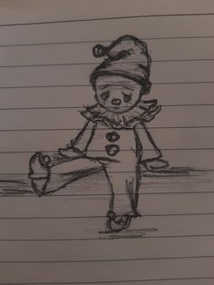 a drawing of a person with a skateboard