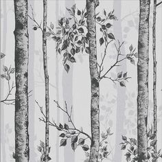 a wallpaper with trees and leaves on it