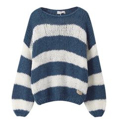 46522019414267|46522019774715|46522019840251|46522019873019 Best Fall Sweaters, Blue And White Knitted Sweater, Chunky Striped Sweater, Shops To Buy Clothes, Cute Sweaters Aesthetic, Jumpers Aesthetic, Stripy Jumpers, School Clothes Ideas, Aesthetic Jumpers