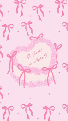 a pink greeting card with bows on it and the words go fresh or aphra