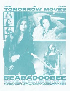 the poster for this show features two women in black and white, one with an electric guitar