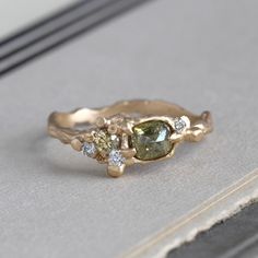 Instagram Unique Rings Engagement, Celestial Rings, Raw Stone Engagement Rings, Pretty Engagement Rings, Silver Metal Clay, Raw Gemstone Ring, Bronze Jewelry, Jewelry Accessories Ideas, Jewelry Lookbook