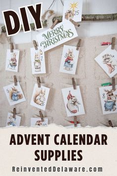 a calendar with pictures hanging on the wall