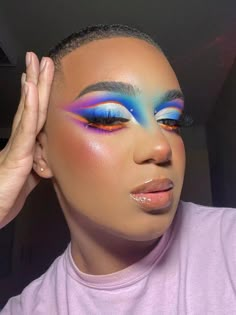 Drag Brunch Makeup, Colorful Drag Makeup, Dark Drag Makeup, Simple Drag Makeup, Drag Eye Makeup, Drag Makeup Ideas, Drag Makeup Looks, Exaggerated Makeup, Mua Portfolio