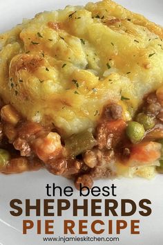 the best shepherd's pie recipe on a white plate