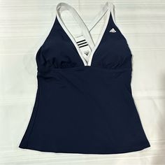 New With Tags Navy Color Size 16 Adjustable Straps Swimsuits 2020, Swim Tank, Michelle Trachtenberg, Bathing Suit Top, 2000s Fashion