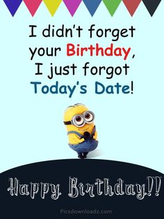 a happy birthday card with a minion