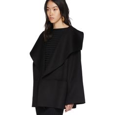 Totême: Black Annecy Jacket | SSENSE Cold Shoulder, Designer Clothing, Cold Shoulder Dress, Shoulder Dress, Bags For Women, Designer Clothes, My Style, For Women, Clothes